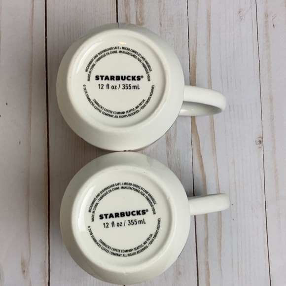 Starbucks Sakura Cherry Blossom Banded 12oz Mug Set of 2 Rare Collectible Floral - Picture 2 of 16